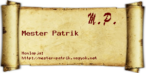 Mester Patrik névjegykártya