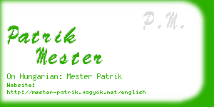 patrik mester business card